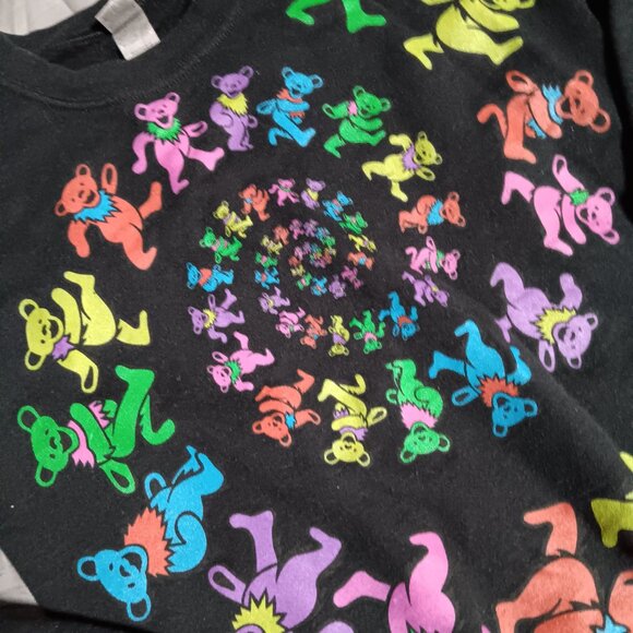 The Grateful Dead Spiral Dancing Bears Black Crewneck Sweatshirt Gildan Small - Picture 2 of 7